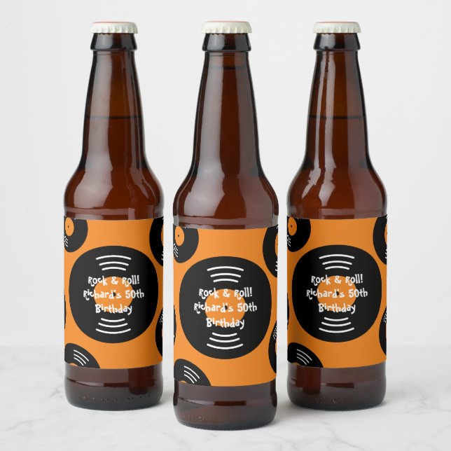 Märk flaska i DIY Sten & Roll Födelsedagsfest Ölflaska Etikett (Flaskor)