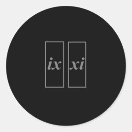 Märk för 9-11 x xi i romerska siffror runt klistermärke