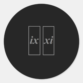 Märk för 9-11 x xi i romerska siffror runt klistermärke