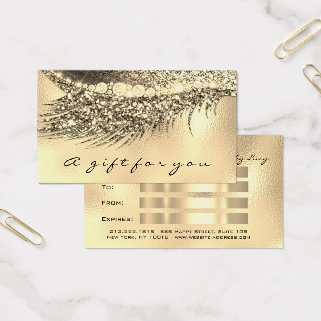 Märk Guld Lash Glam Makeup Visitkort (Kontor)