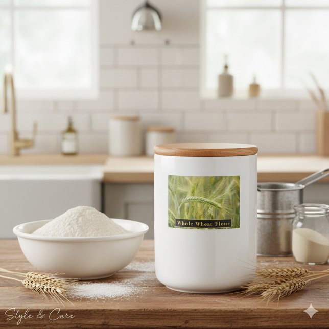 Märk hela vetemjöl för kökslagring mat etiketter (Whole Wheat Flour Label for Kitchen Storage)