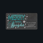 Märk helgdag för Merry & Bright chalkboard-stjärno Adressetikett<br><div class="desc">Lägg till en speciell detalj i helgdag! Efter allt arbete och stressa, säg att du har ett ny adress! Det finns inget bättre (och enklare!) sätt att sprida nyheterna än att lägga till den här etiketten till julposten. Det finns många olika etiketter tillgängliga, så plocka den utformning och formulering du...</div>