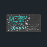 Märk helgdag för Merry & Bright chalkboard-stjärno Adressetikett<br><div class="desc">Lägg till en speciell detalj i helgdag! Efter allt arbete och stressa, säg att du har ett ny adress! Det finns inget bättre (och enklare!) sätt att sprida nyheterna än att lägga till den här etiketten till julposten. Det finns många olika etiketter tillgängliga, så plocka den utformning och formulering du...</div>