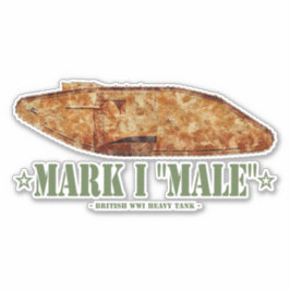 Mark I Male Världskrig One British Heavy Tank WWI Klistermärken