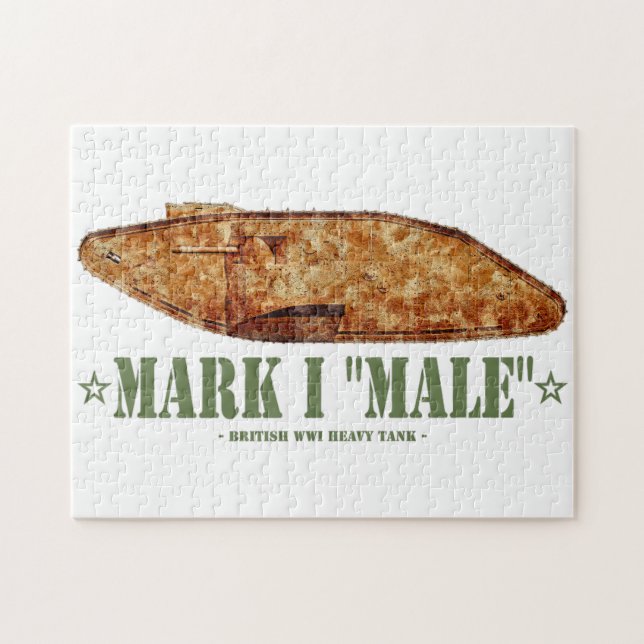 Mark I Male Världskrig One British Heavy Tank WWI Pussel (Horisontell)