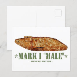 Mark I Male Världskrig One British Heavy Tank WWI Vykort