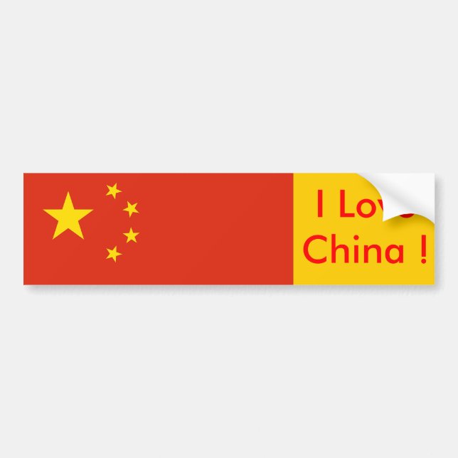 Märk med Flagga av China Bildekal (Framsidan)