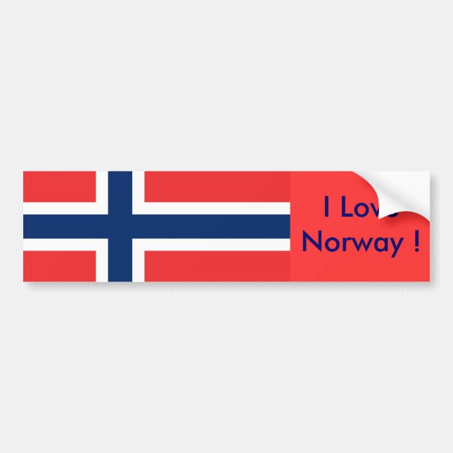Märk med Flagga av Norge Bildekal (Framsidan)