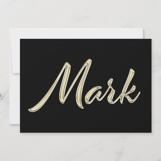 Mark Name white gold Handwriting Karte Kort (Framsida)
