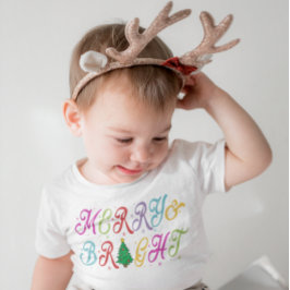 Märk och ljus färgstark Julgran T Shirt