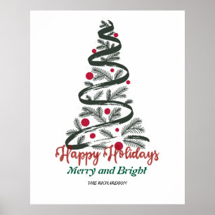 Märk och ljus   Festive Julgran Typography Poster