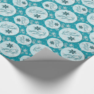 Märk och ljus ・ Teal ・ Snöflingor ・ Helgdagar Presentpapper