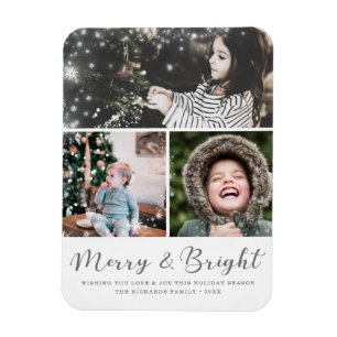 Märk och Ljusskript Snö överlägg Fotokollage Magnet