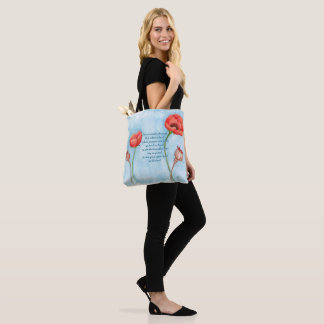 Mark Poppies Dikt, Soft Blue Watercolor Tote Tygkasse