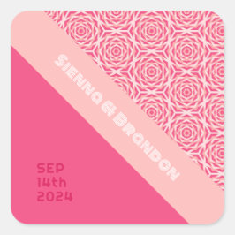 Märk Ro Red Bröllop Square-märke Fyrkantigt Klistermärke