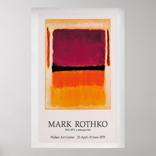 Mark Rothko 1979 Utställning Affisch Vintage (Framsidan)