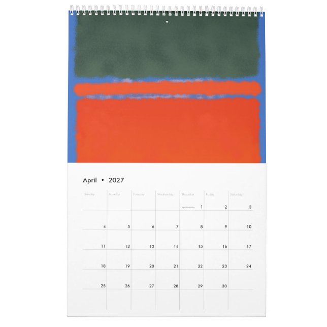 Mark Rothko art i stil Kalender (Apr 2027)