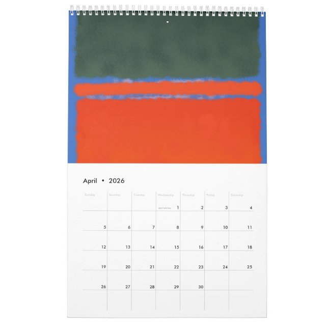 Mark Rothko art i stil Kalender (Apr 2026)