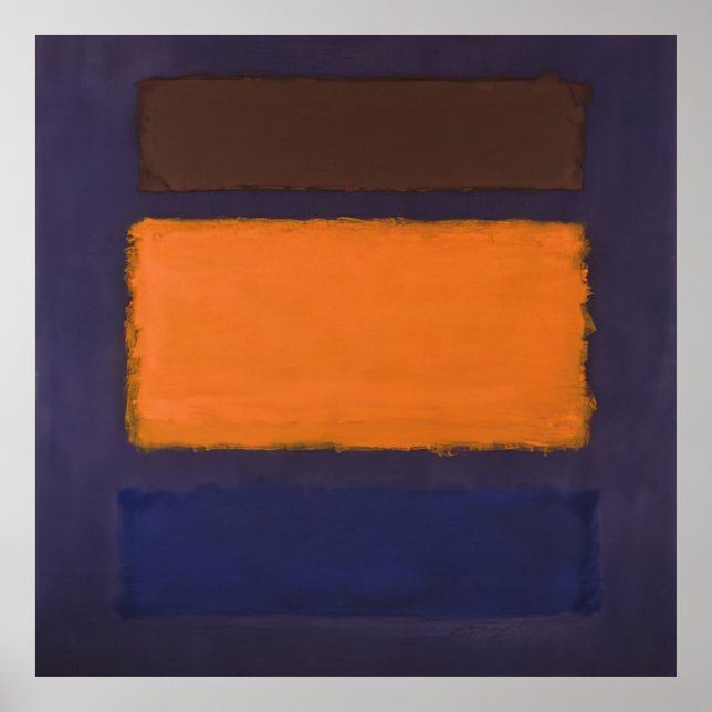 Mark Rothko - Brun, Orange, Blå på Maroon - c.19 Poster (Framsidan)