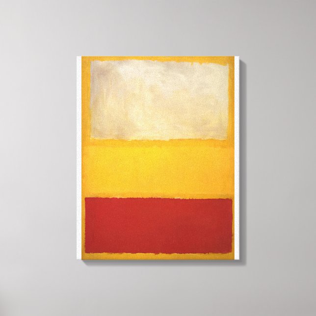 Mark Rothko - No. 13 White, Red on Gult Canvastryck (Framsida)