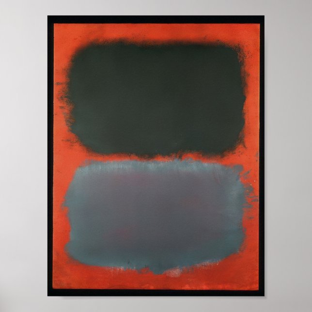 Mark Rothko - Utan titel (grå, grå på röd) - 1968 Poster (Framsidan)