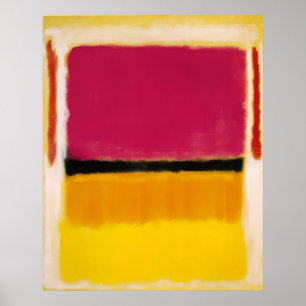 Mark Rothko - Violett, svart, orange, gult på vit Poster