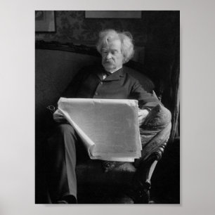 Mark Twain - amerikanförfattare och Humorist Poster