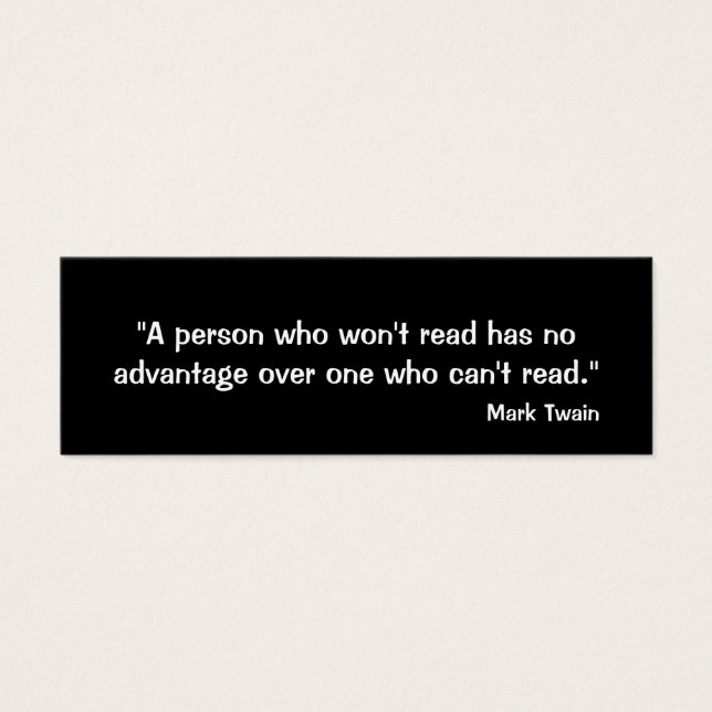 Mark Twain-bokmärke Litet Visitkort (Framsidan)