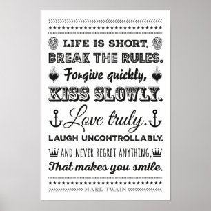 Mark Twain - Bryt Reglerna Poster