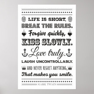 Mark Twain - Bryt Reglerna Poster