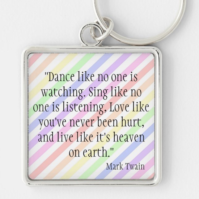 Mark Twain Fyrkantig Silverfärgad Nyckelring (Framsidan)