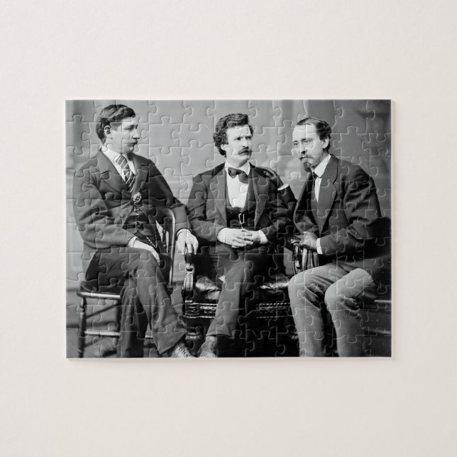 Mark Twain, George Alfred Townsend och David Grått Pussel (Horisontell)