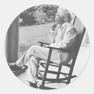 Mark Twain i Rocking Ordförande Stickers Runt Klistermärke