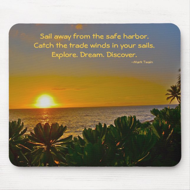 Mark Twain inspireras citationstecken Carpe Diem Musmatta (Framsidan)