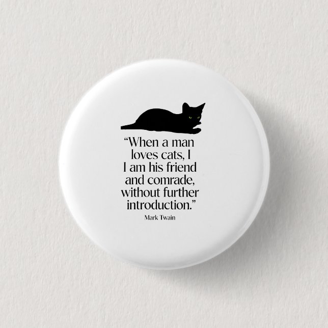 Mark Twain Kattcitat Knapp (Framsida)