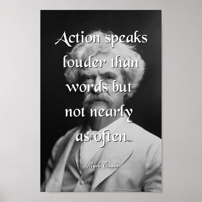 Mark Twain Quote, Åtgärdshögtalare Poster (Framsidan)