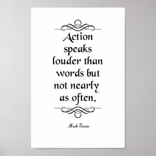 Mark Twain Quote, Åtgärdshögtalare Poster