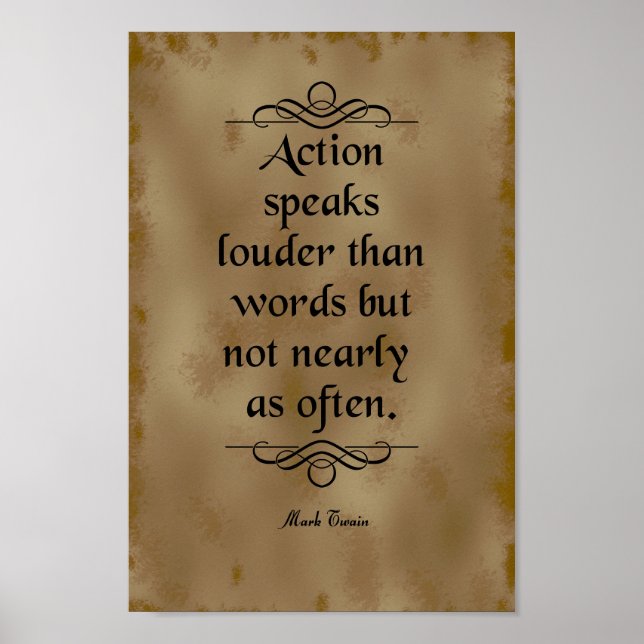 Mark Twain Quote, Åtgärdshögtalare Poster (Framsidan)