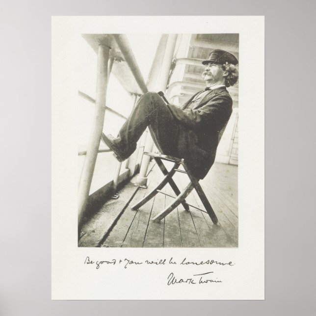 Mark Twain Quote Handskriftlig amerikansk litterat Poster (Framsidan)