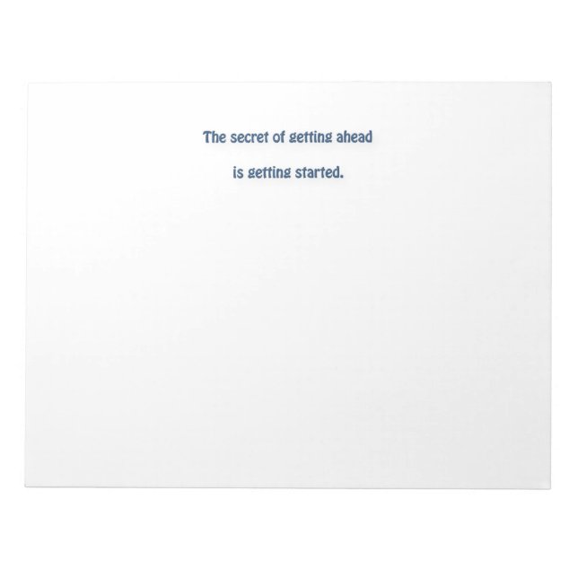 Mark Twain Quote - Hemligheten att gå vidare är... Anteckningsblock (Framsida)