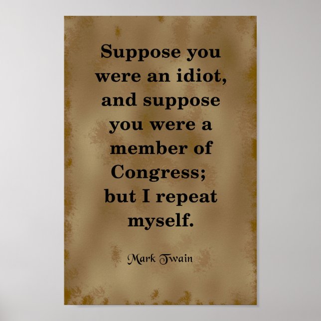 Mark Twain Quote, kongressen Poster (Framsidan)