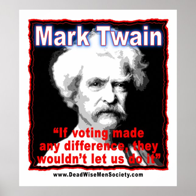 Mark Twain-röstdifferensens citat Poster (Framsidan)