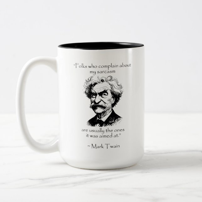 Mark Twain - Sarcasm - Moderna feltolkningar Två-Tonad Mugg (Vänster)