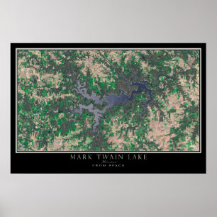 Mark Twain Sjö Missouri Satellite Poster Karta