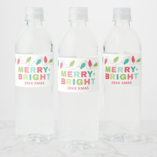 Märk + Vattenflaska för Bright Helgdag Vattenflaskor Etikett