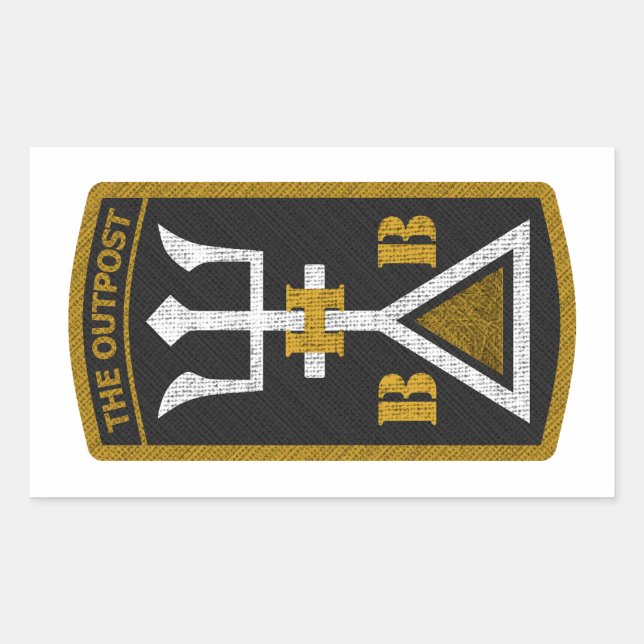 Märk: Vitt / OP-BHB Rektangulärt Klistermärke (Framsida)