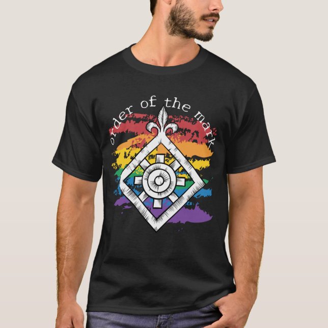 Mark Woodcut Pride T Shirt (Framsida)