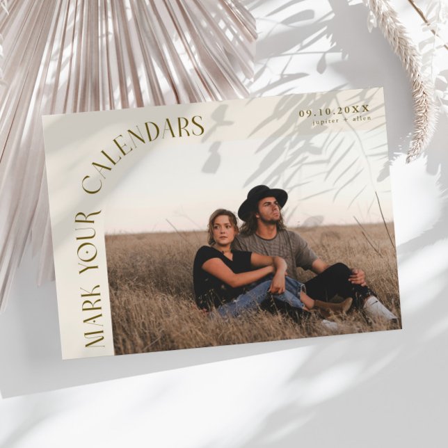 Mark Your Calendars Cream Curved Frame Photo Spara Datumet (Skapare uppladdad)