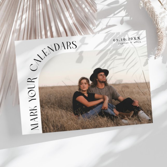 Mark Your Calendars White Curved Frame Photo Spara Datumet (Skapare uppladdad)