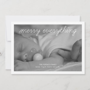 Märka allt Baby-julfotfoto-Helgdag platt Julkort